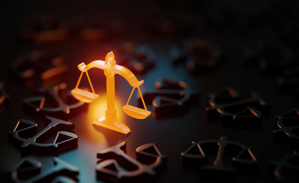 Image of the court scales representing justice standing in a field of failed judgements
