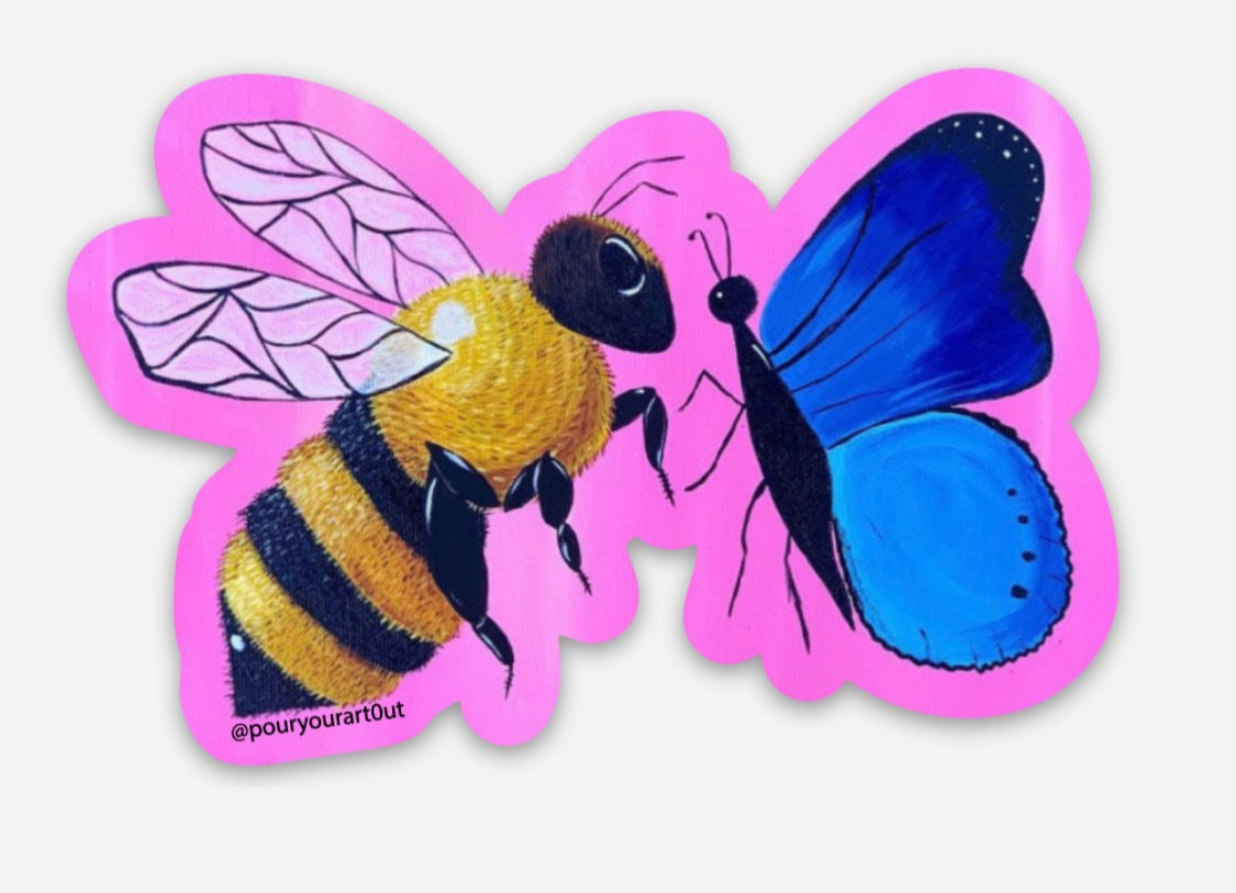 The Bee's & the Butterflies Sticker (Small)
