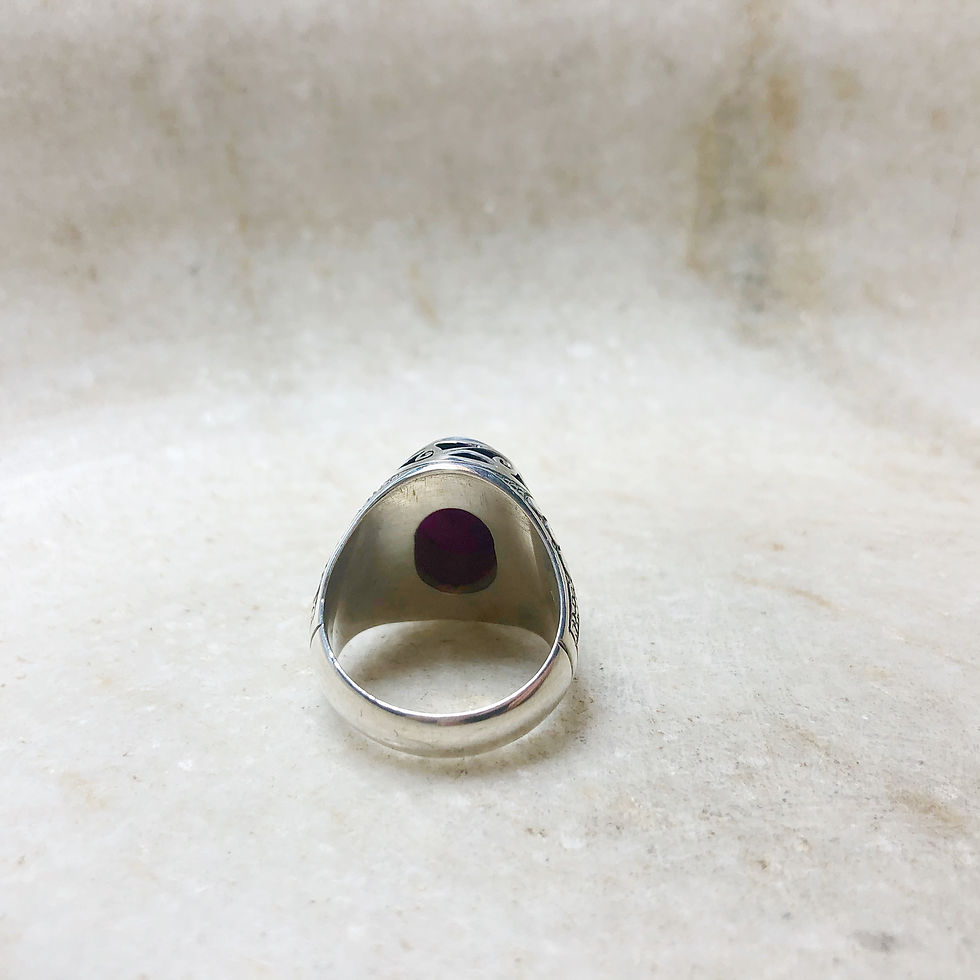 Thumbnail: Burmese ruby silver ring