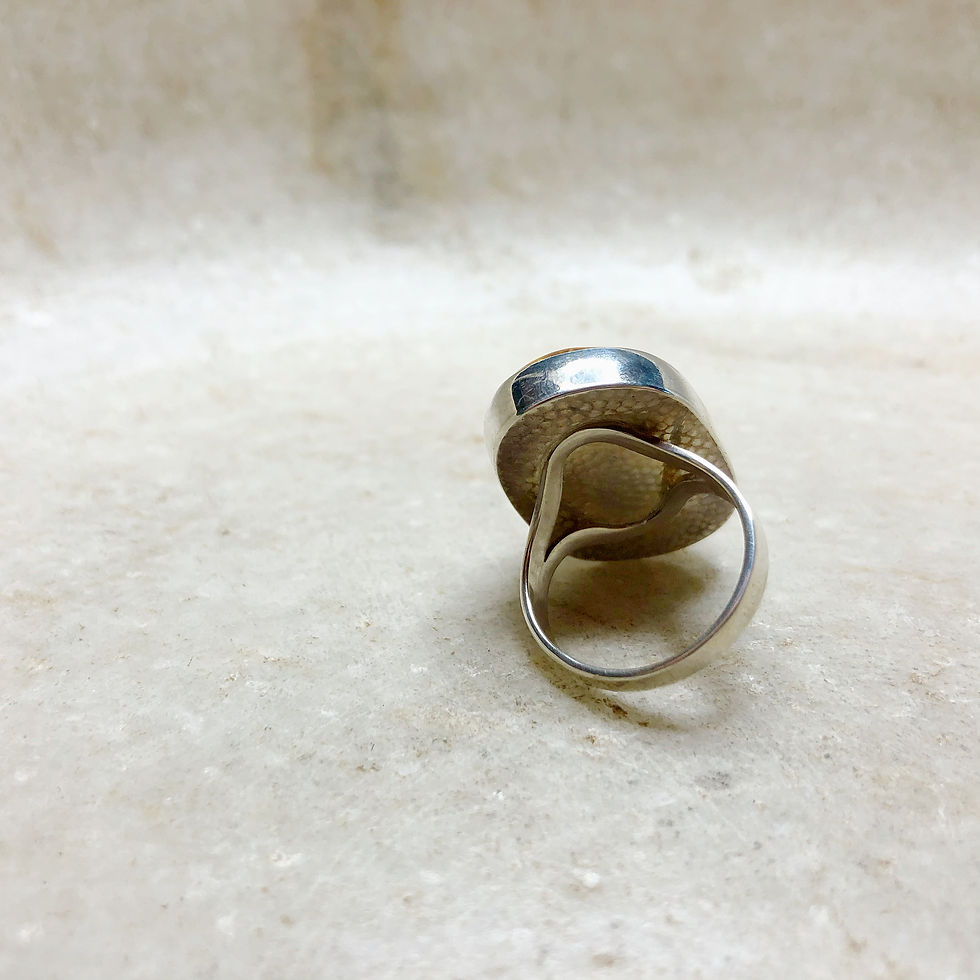 Thumbnail: Clouds in amber silver ring