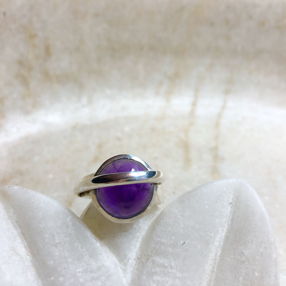 Amethyst silver ring