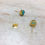 Thumbnail: Raw chalcedony gold stud earrings