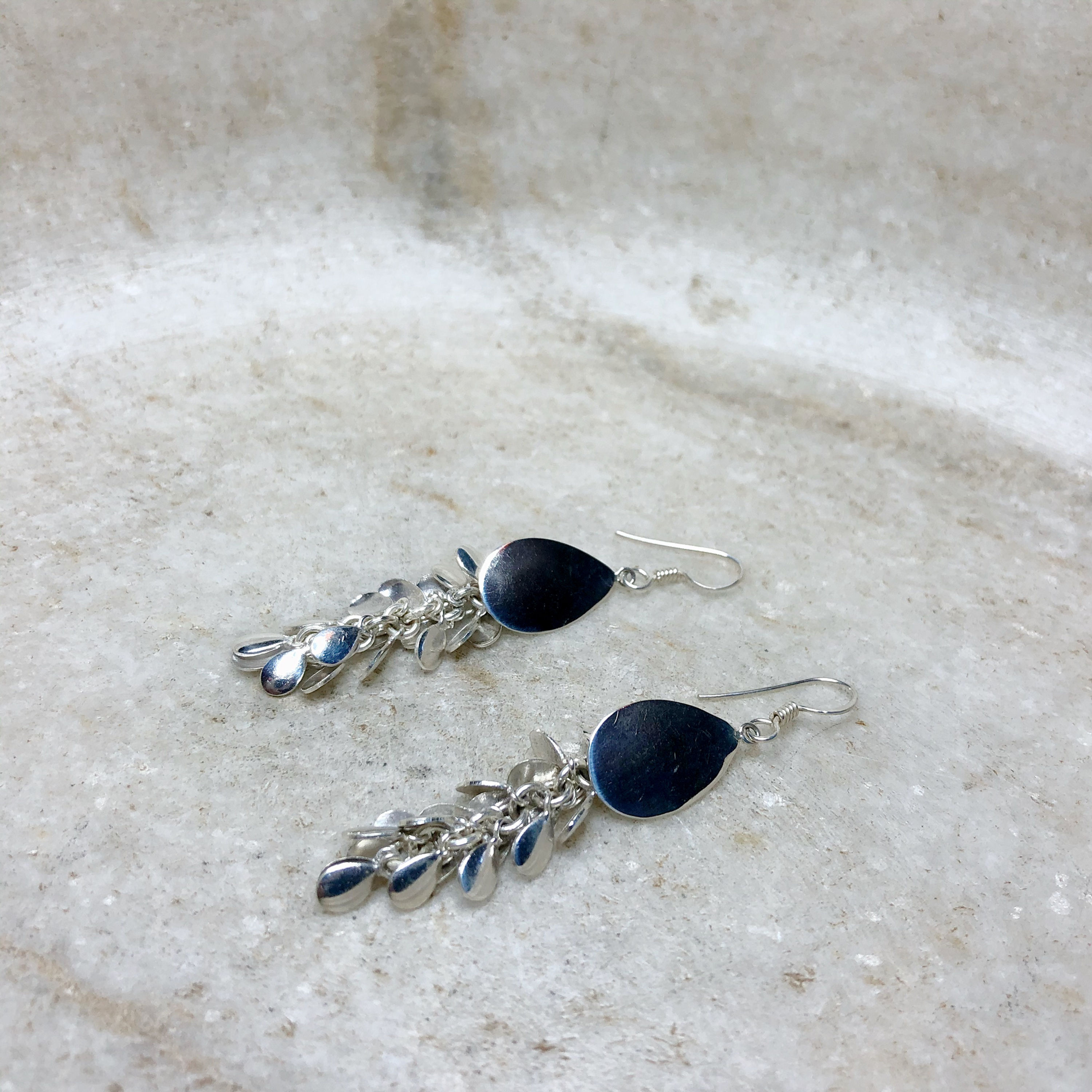 Hanging fruit silver earrings