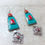Thumbnail: Tribal turquoise and coral silver earrings