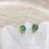 Thumbnail: Raw chalcedony gold stud earrings