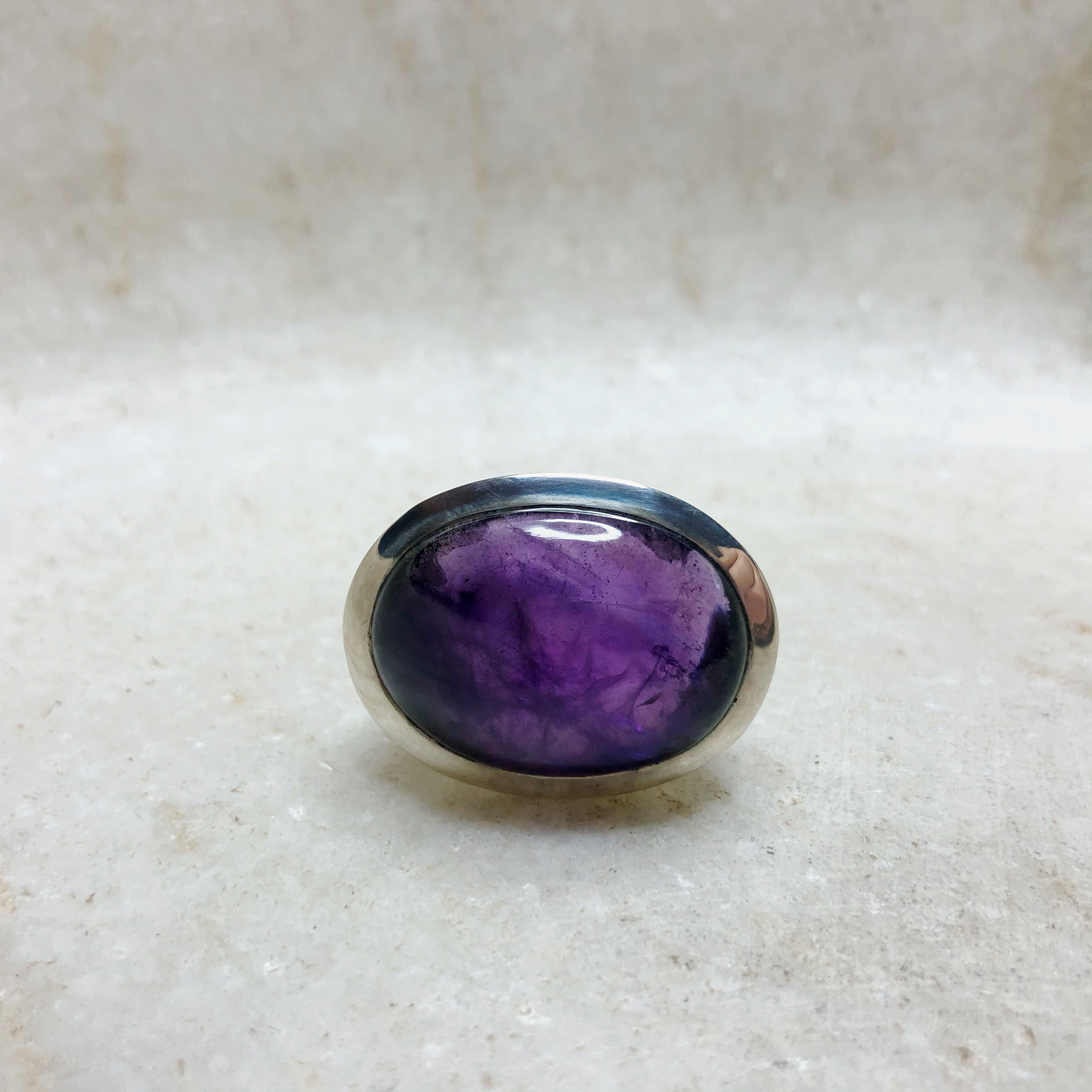 Amethyst silver ring