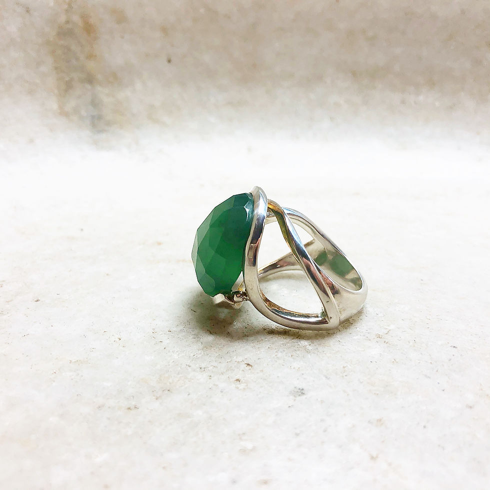 Serpentine silver ring