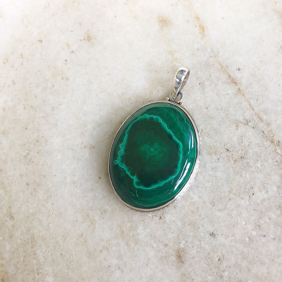 Thumbnail: Malachite silver pendant