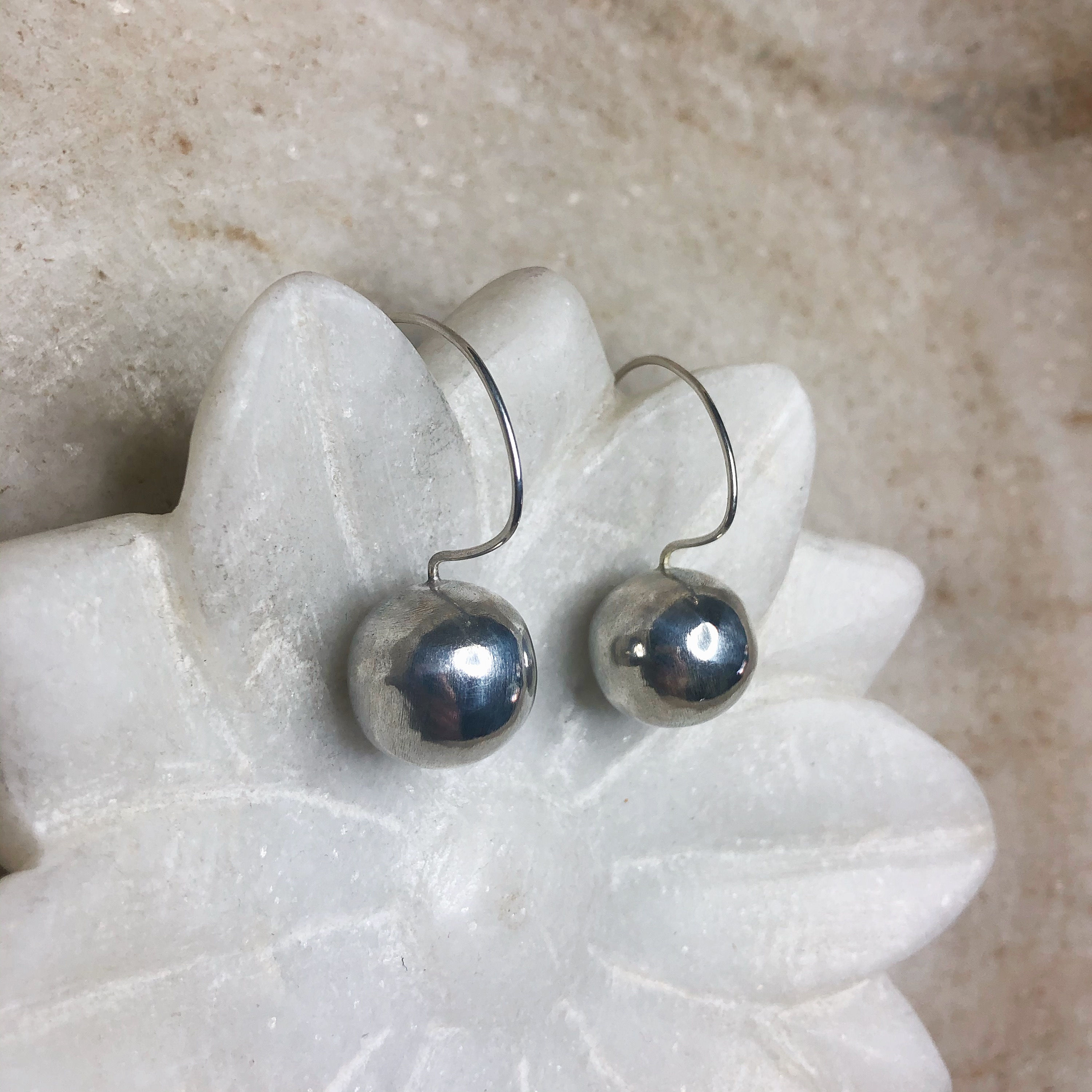 Little round silver balls earrings