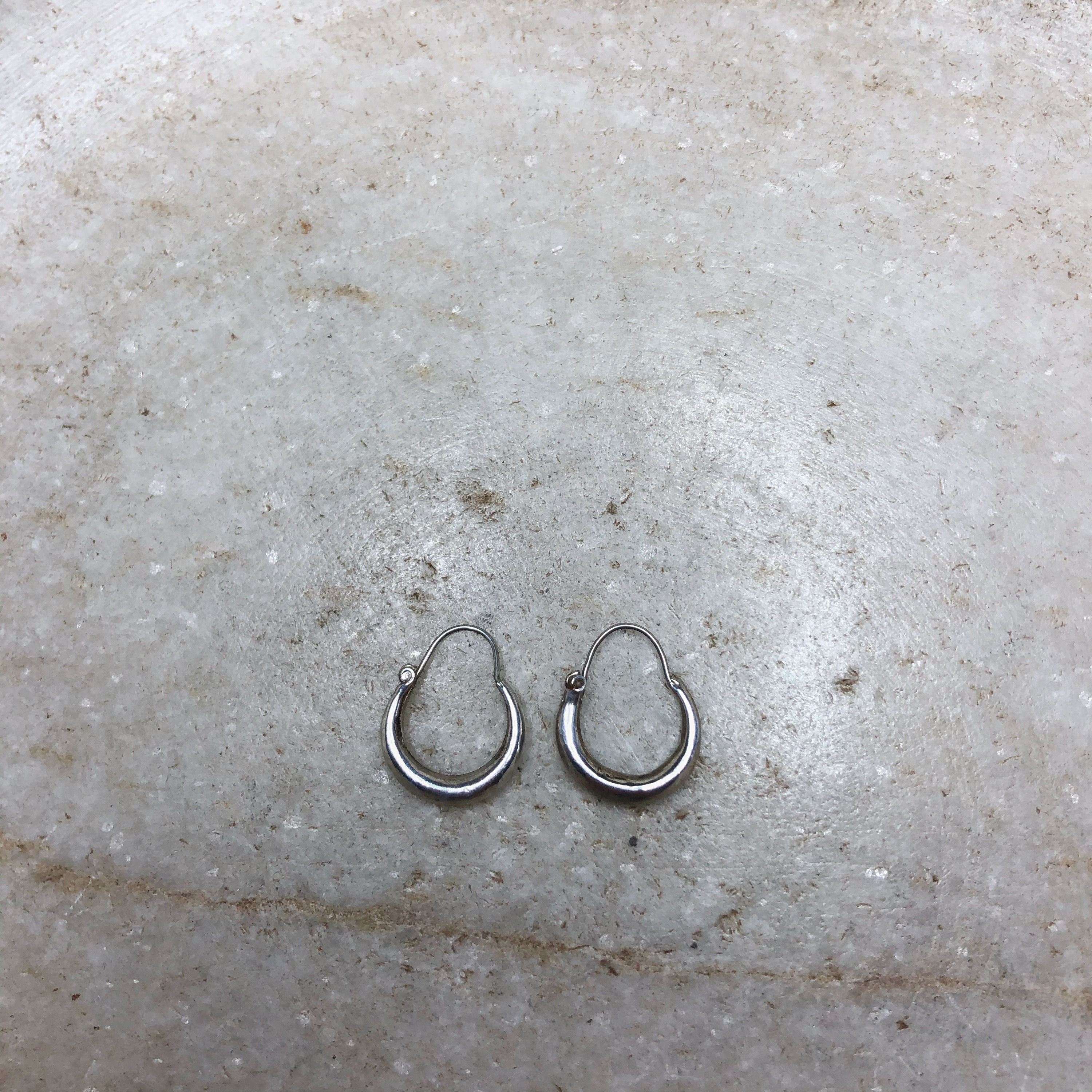 Small simple silver hoop earrings