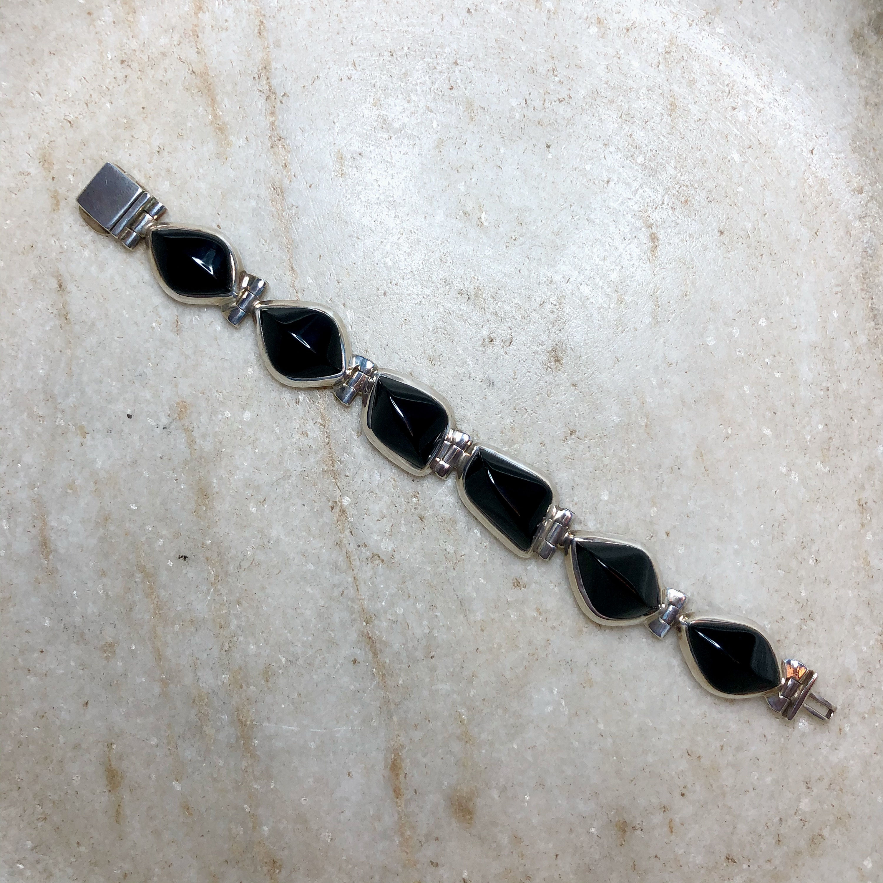 Chunks of black onyx bracelet