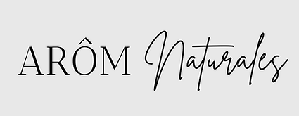 beige naturel logo Arôm Naturales met zwarte tekst