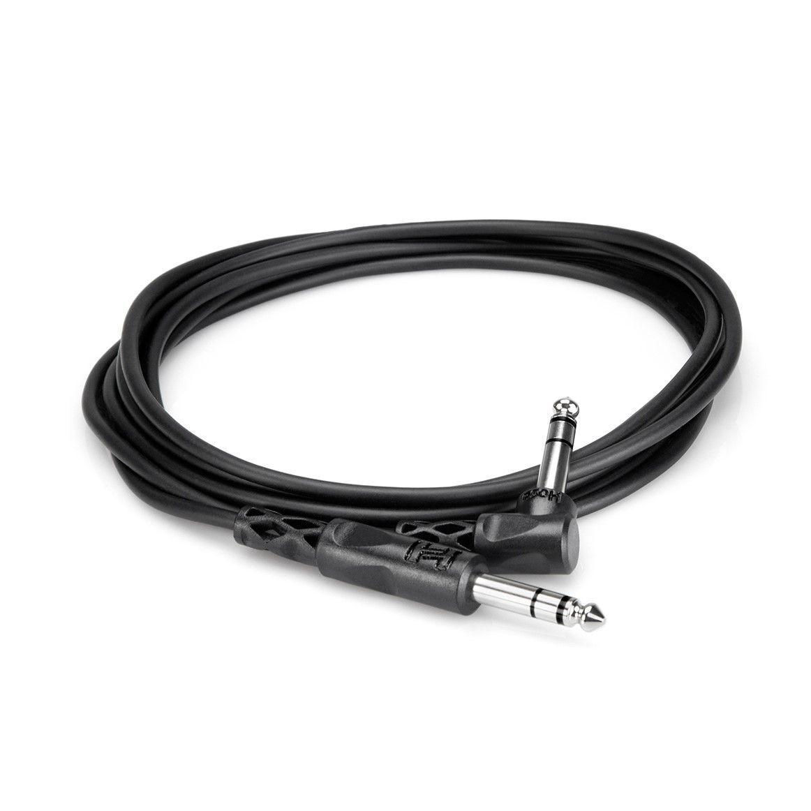 Hosa Balanced Interconnect 1/4" TRS to Right-angle 1/4 in TRS