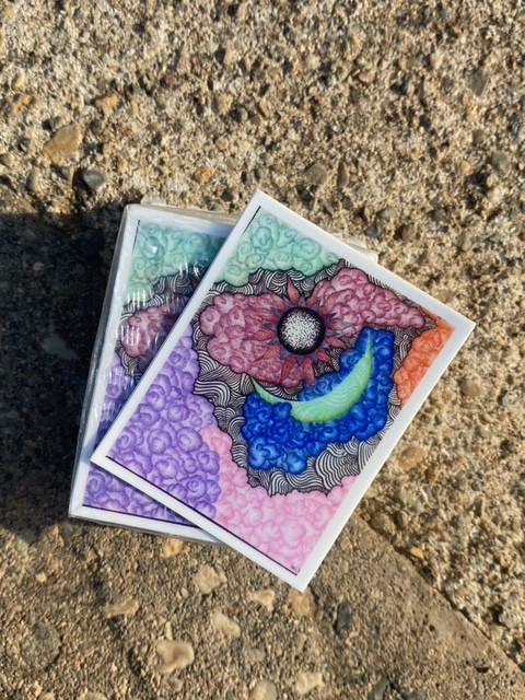 Trippy sun & moon stickers