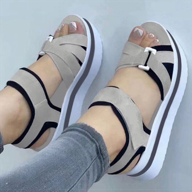Thumbnail: Women's Sandals Heeled Sandals Summer Shoes Woman 2025 Fashion Wedges Heels Sand