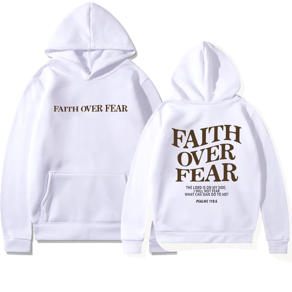 Thumbnail: Faith Over Fear Unisex Christian Hoodie with Bible Verse Design