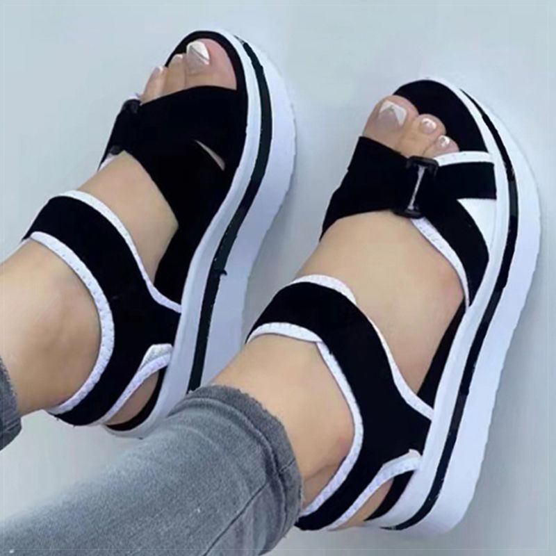 Thumbnail: Women's Sandals Heeled Sandals Summer Shoes Woman 2025 Fashion Wedges Heels Sand