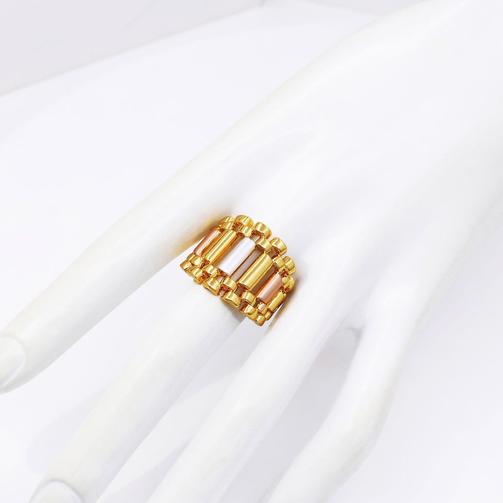 Thumbnail: Italy 18K Gold Plated Jewelry Sets For Women Classic Tricolor Design Necklace E