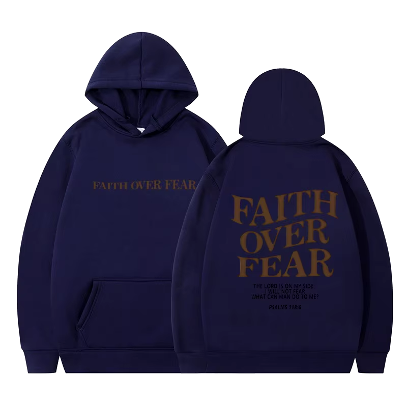 Thumbnail: Faith Over Fear Unisex Christian Hoodie with Bible Verse Design