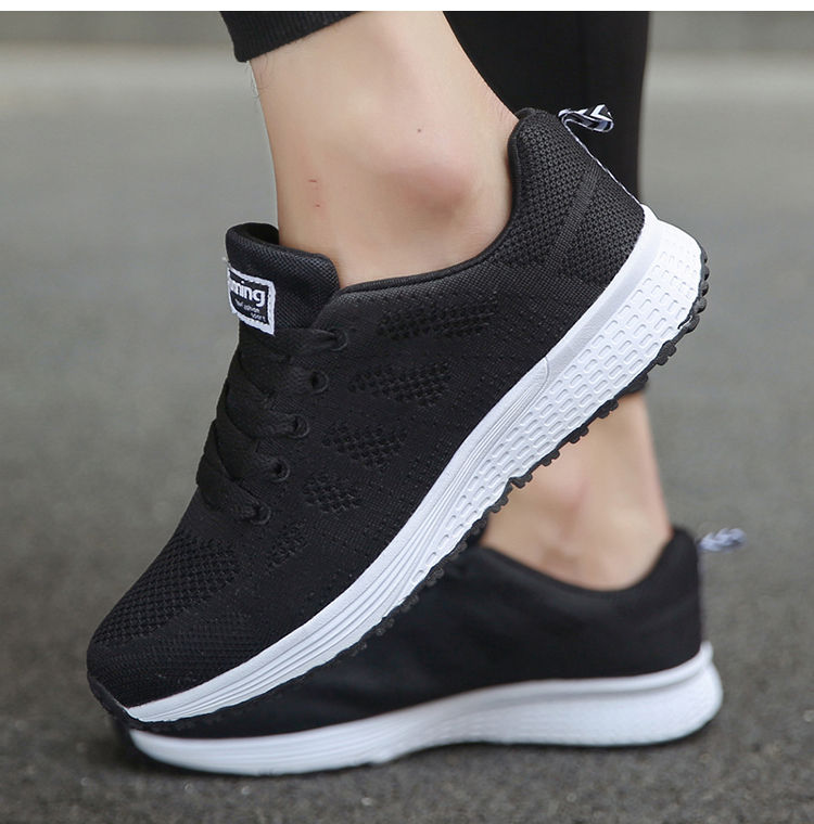 Thumbnail: Women Casual Shoes Breathable Mesh Vulcanized Shoes Woman White Sneakers Women F