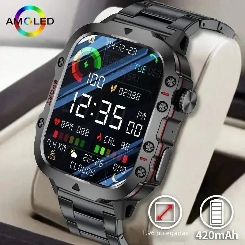 Military Men Smart Watch Bluetooth Call Fitness Clock Heart Monitor 3ATM Swim Wa