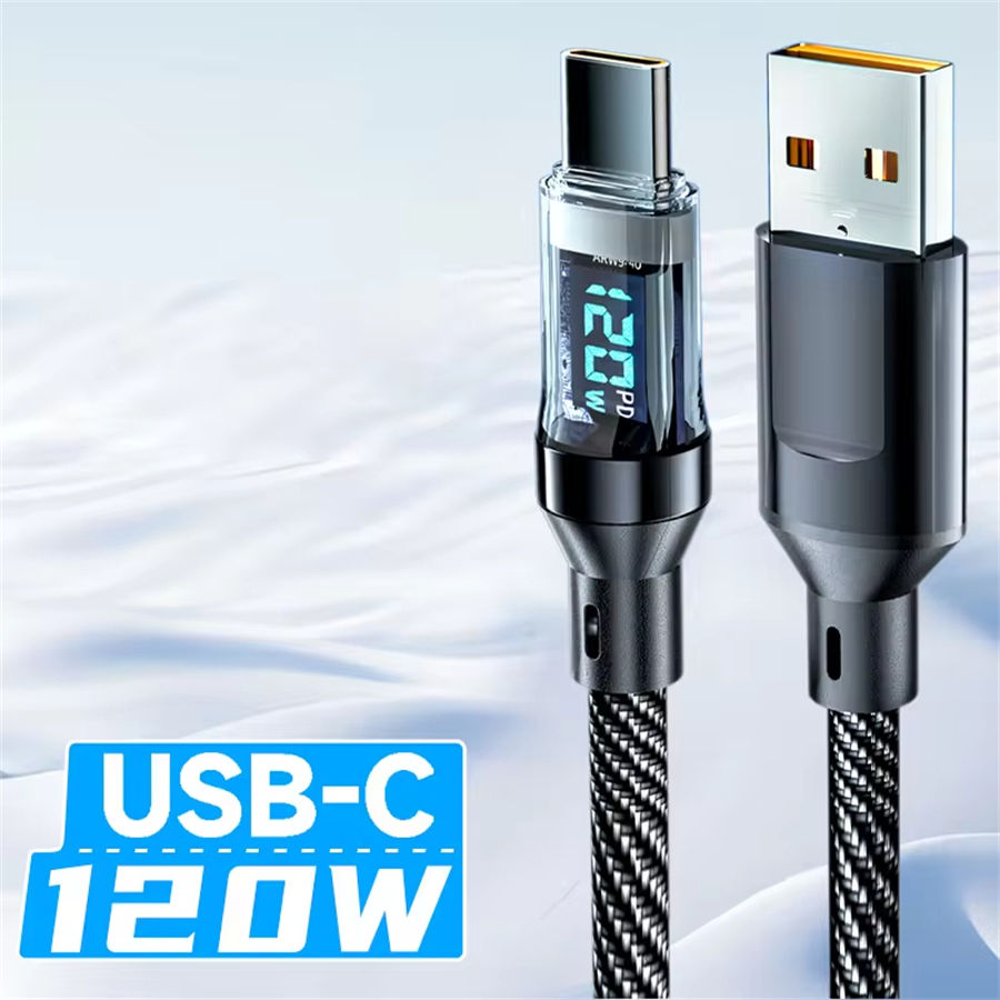 Thumbnail: NNBILI 120W Type C to Type C Cable Phone Super Fast Charging Cable With LED Disp