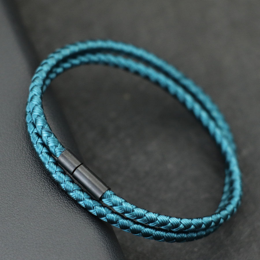 Thumbnail: Mens Bilayer Wrap Keel Rope Bracelet