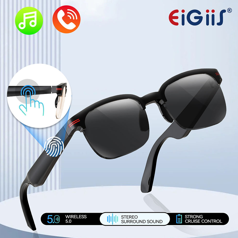 Thumbnail: EIGIIS Smart Glasses Bluetooth Music Playback