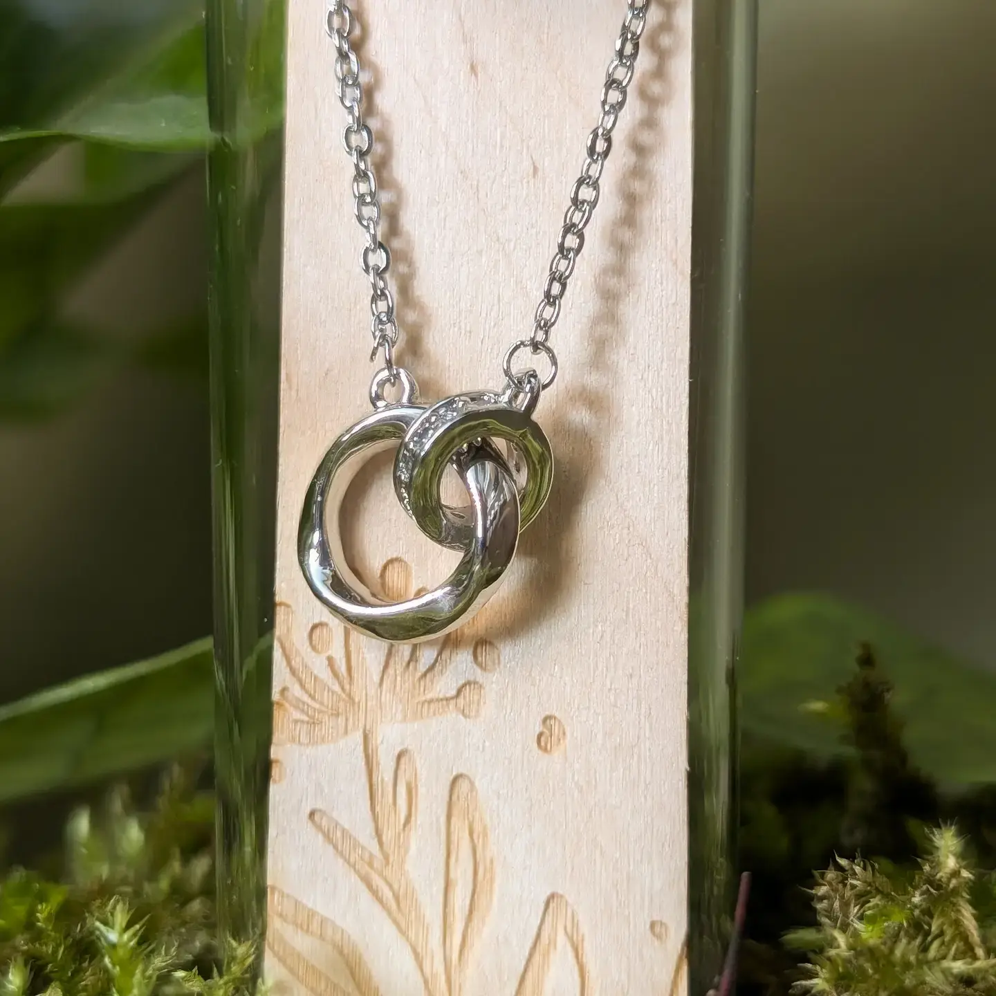 Double Hoop Sterling Silver Necklace