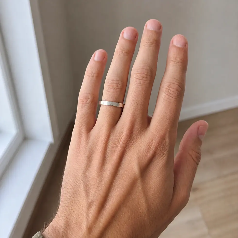 Alliance ruban argent 925 gravée – Bague personnalisable