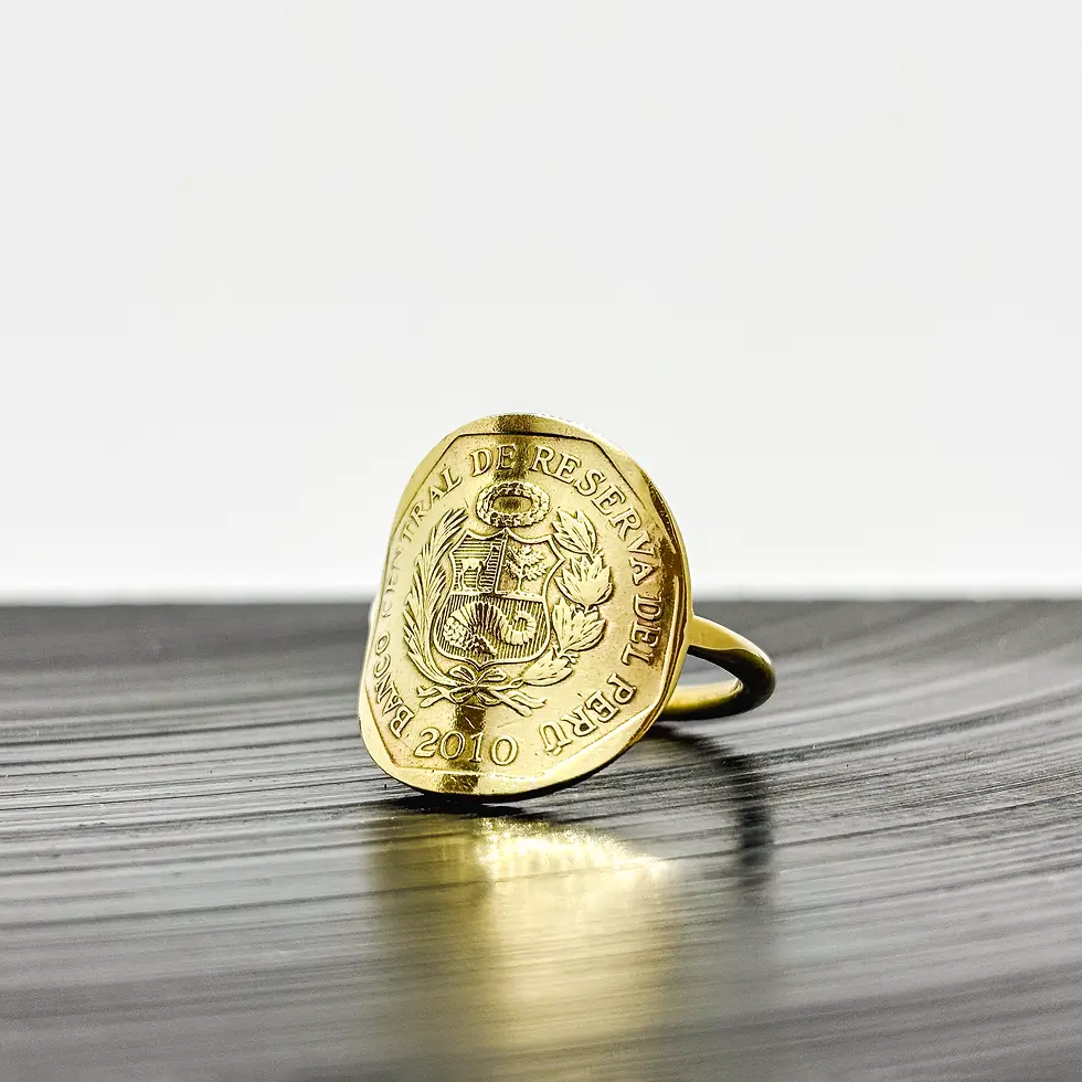 Miniature : Bague pièce de monnaie or Pérou