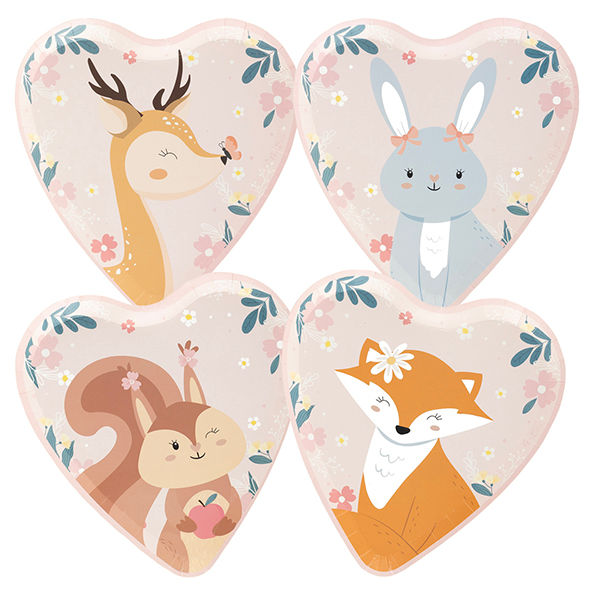 CF.8 PIATTI CUORE PRETTY FOREST CM 17X18 4 ASS