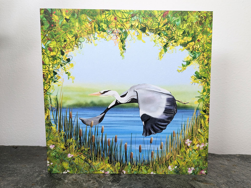 Thumbnail: Heron- Art card, blank on the inside