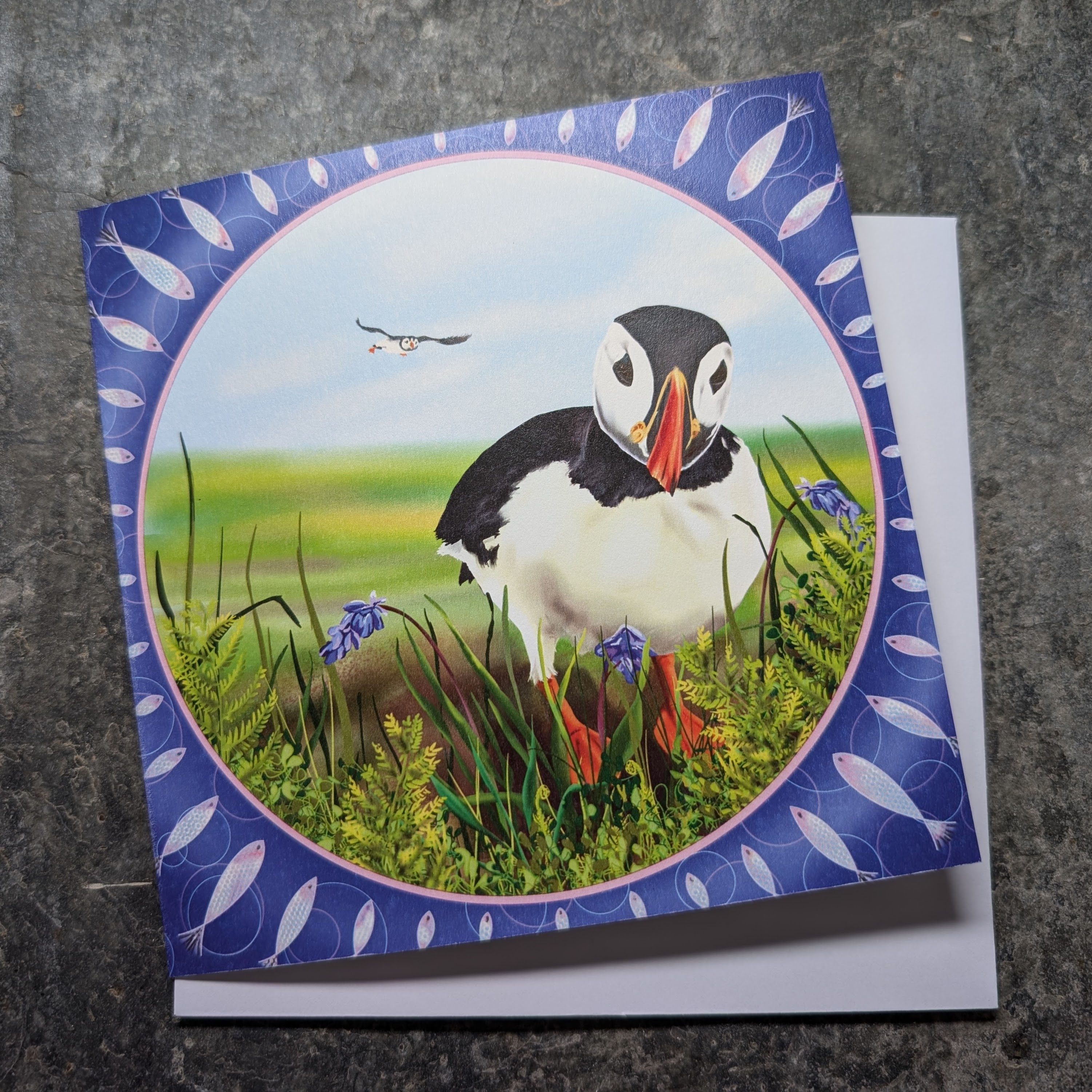 Skomer Puffin - Art card, blank on the inside