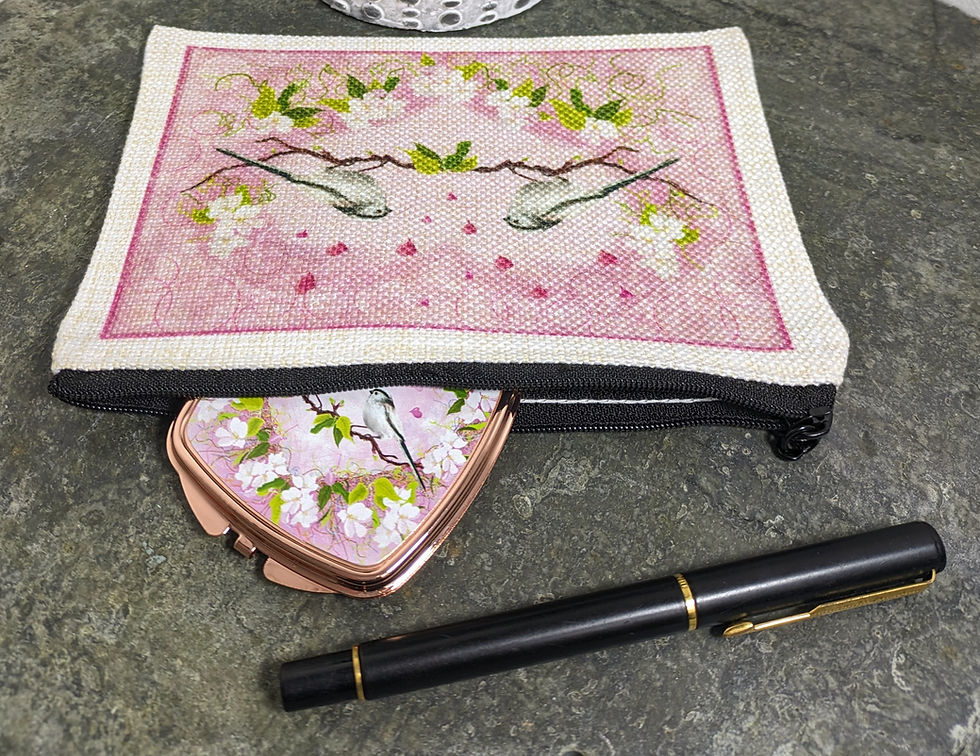 Thumbnail: Heart Long Tailed Tit - Zip Bag