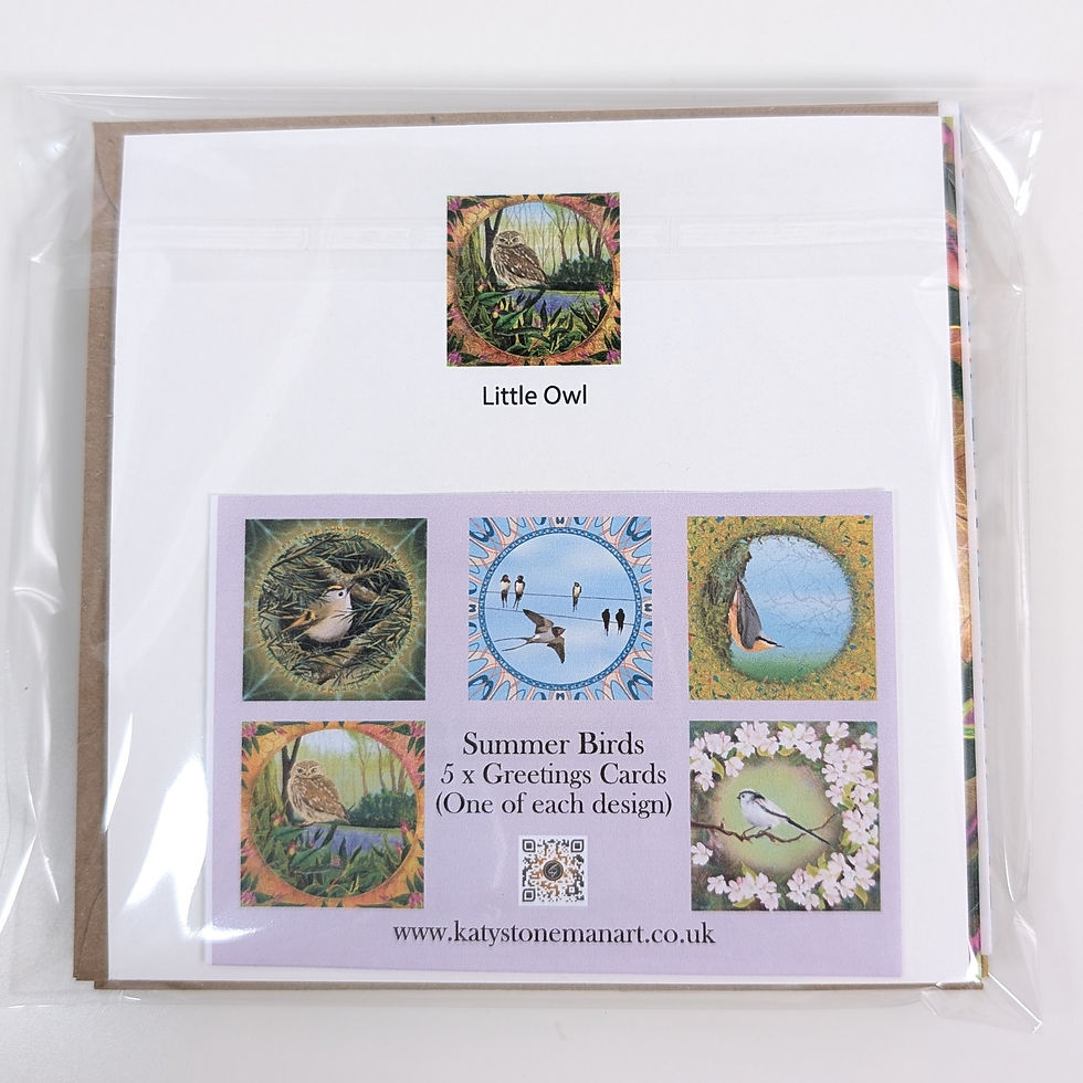 Thumbnail: Set of five art cards - Summer Bird Collection