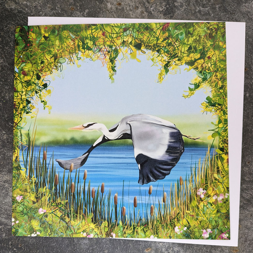 Thumbnail: Heron- Art card, blank on the inside