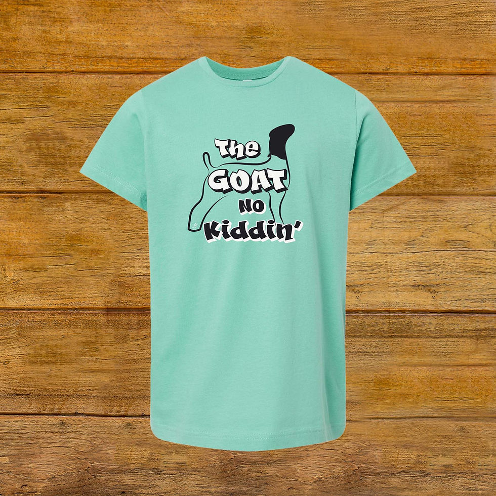 Thumbnail: Youth T-Shirt featuring Livestock Show Goat | Black Graphic | Saltwater | Unique Original Design by Boot House Mercantile