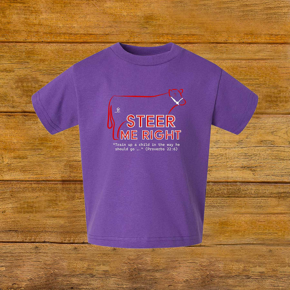 Thumbnail: Toddler T-Shirt | Livestock Show Steer | Red Graphic | Purple | Unique Original Design by Boot House Mercantile