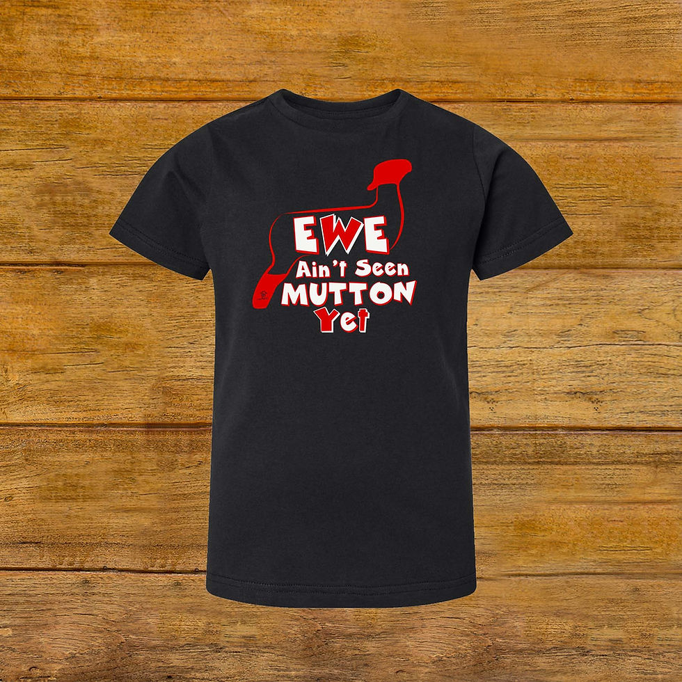 Thumbnail: Youth T-Shirt | Livestock Show Lamb | Red Graphic | Black | Unique Original Design by Boot House Mercantile