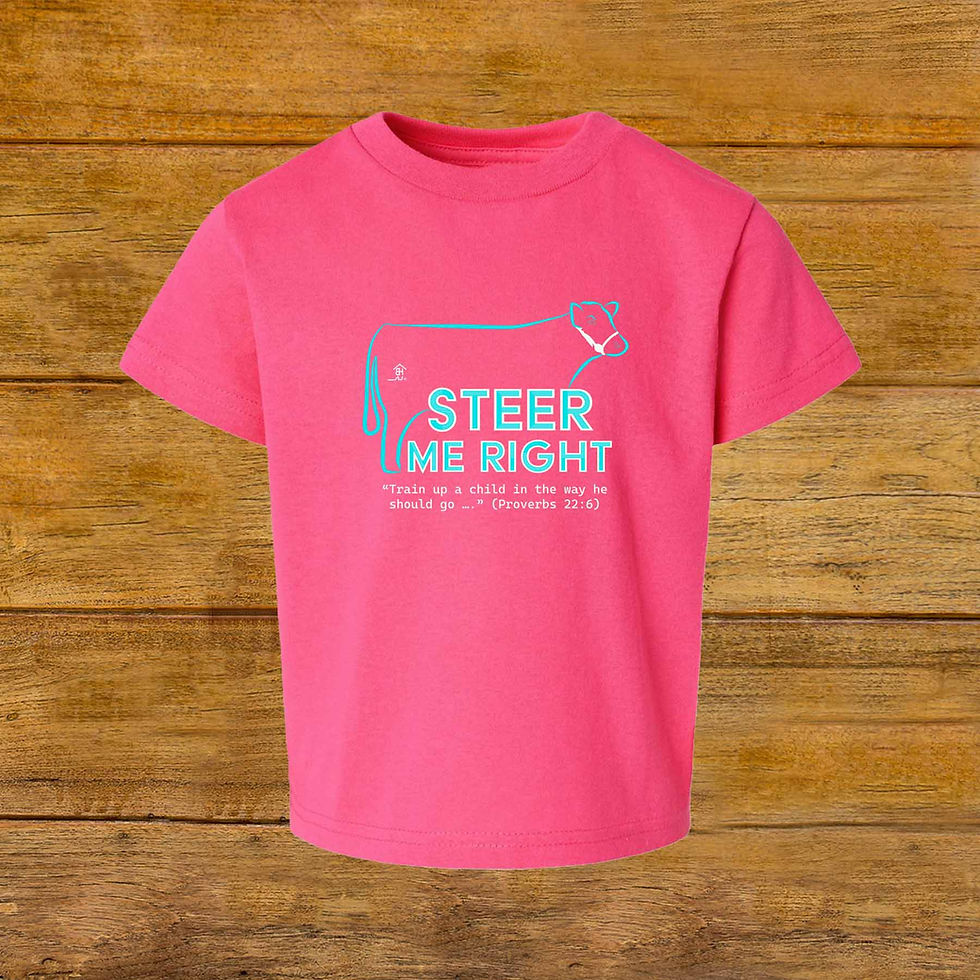 Thumbnail: Toddler T-Shirt | Livestock Show Steer | Turquoise Graphic | Hot Pink | Unique Original Design by Boot House Mercantile