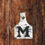 Thumbnail: Branded Hair on the Hide Leather Ear Tag Key Ring - Letter M