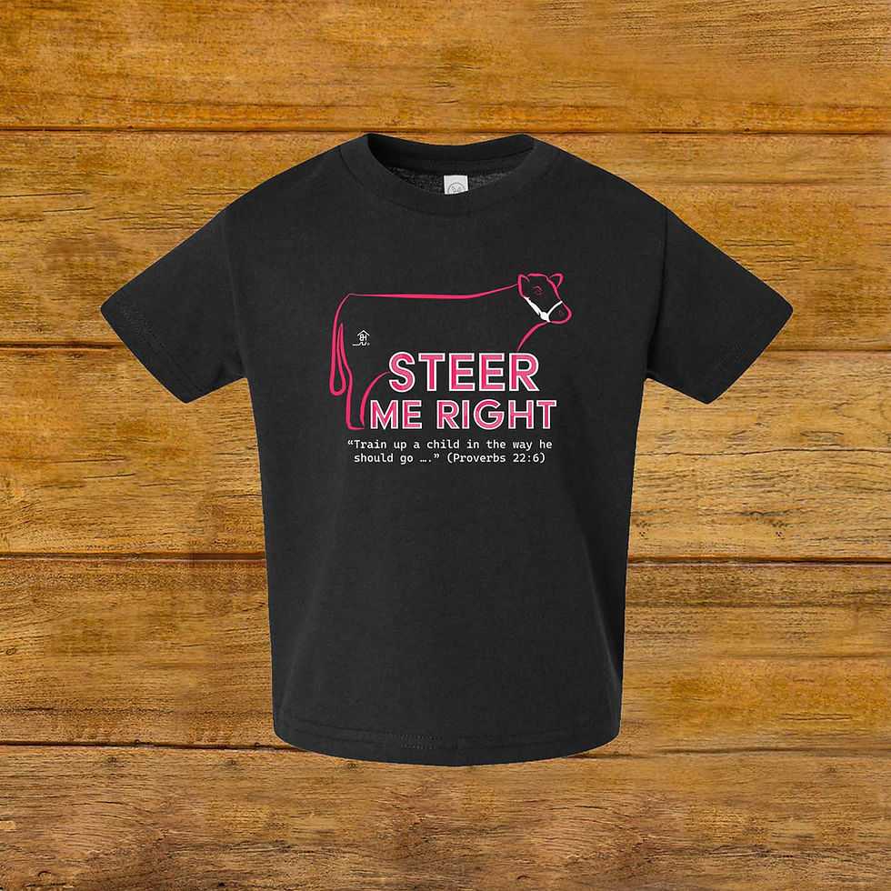 Thumbnail: Toddler T-Shirt | Livestock Show Steer | Raspberry Graphic | Black | Unique Original Design by Boot House Mercantile