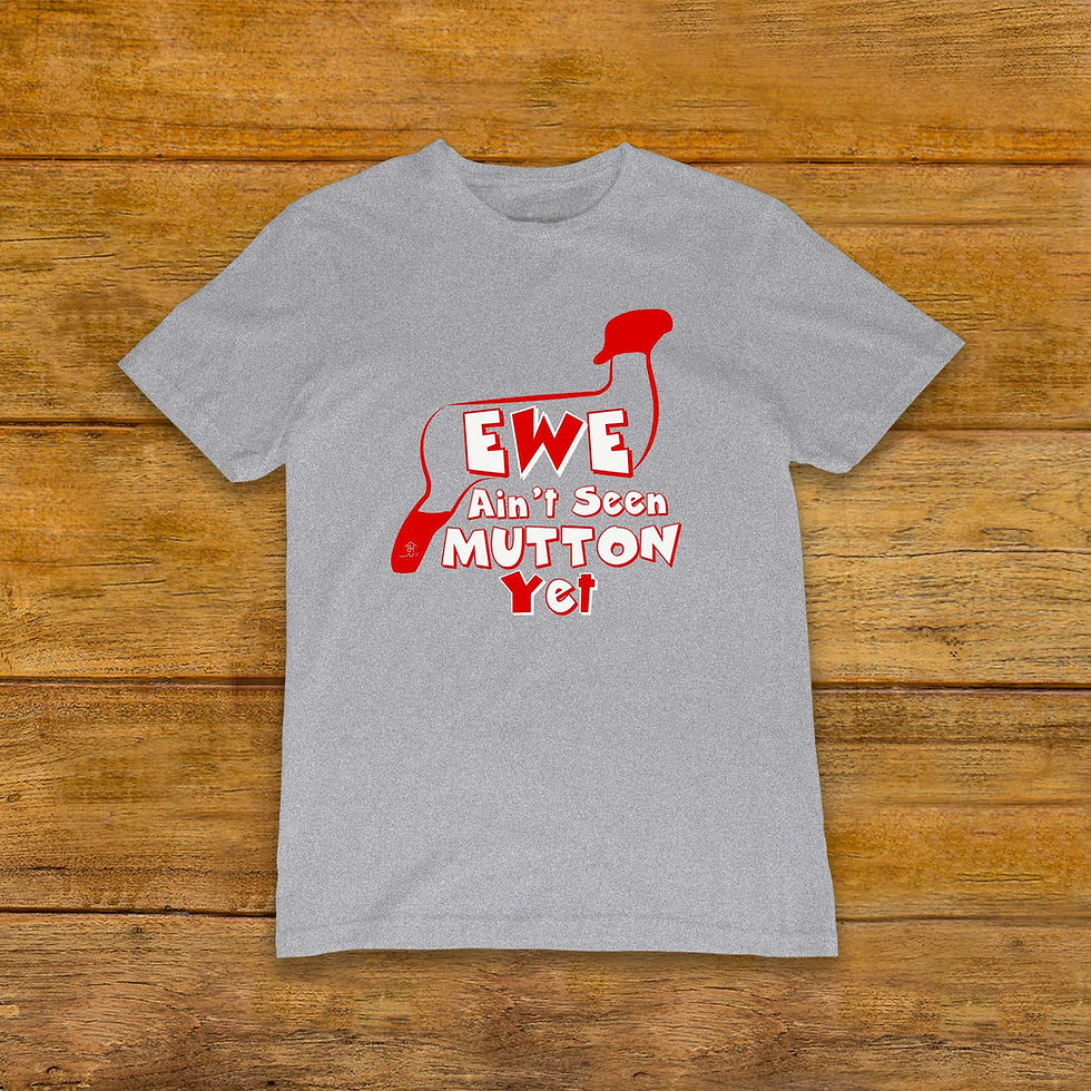 Thumbnail: T-Shirt with Livestock Show Lamb | Red Graphic | Athletic Heather | Unique Original Design by Boot House Mercantile