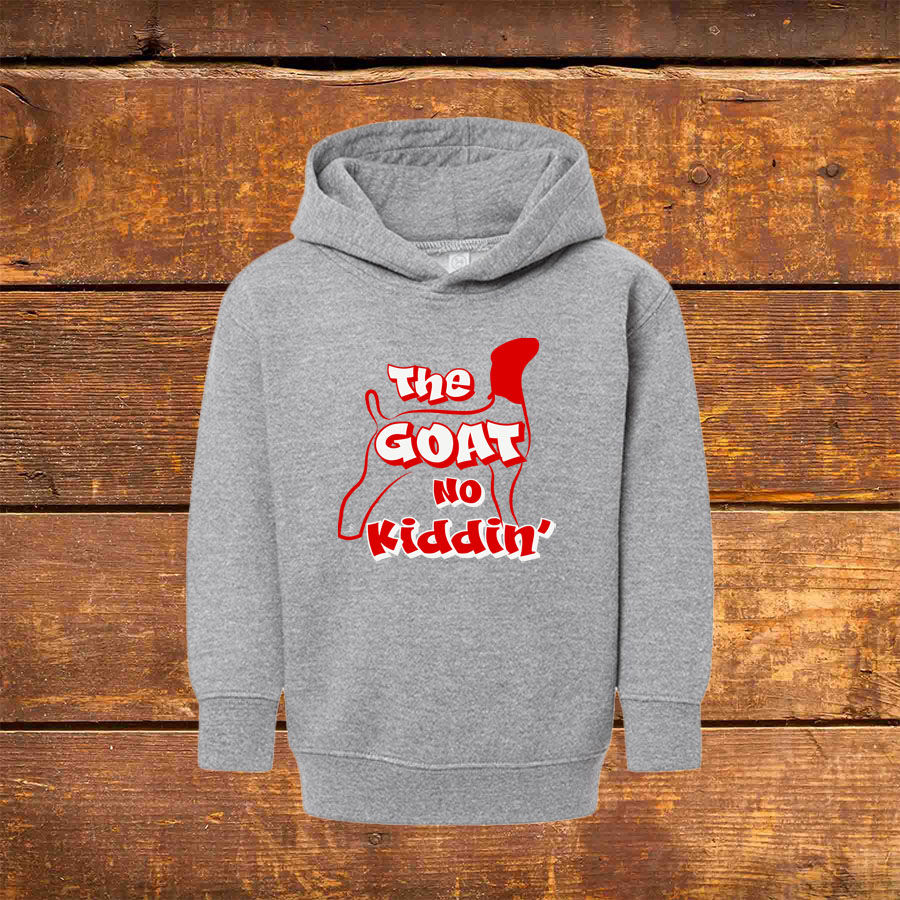 Thumbnail: Toddler Hoodie with Livestock Show Goat | Red Graphic | Heather | Unique Original Design by Boot House Mercantile
