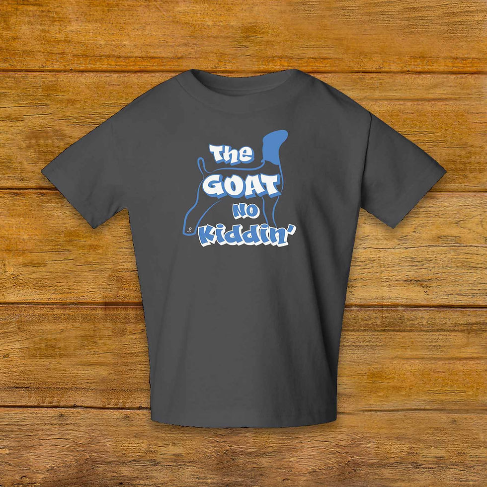 Thumbnail: Toddler T-Shirt featuring Livestock Show Goat | Steel Blue Graphic | Char | Unique Original Design | Boot House Mercantile