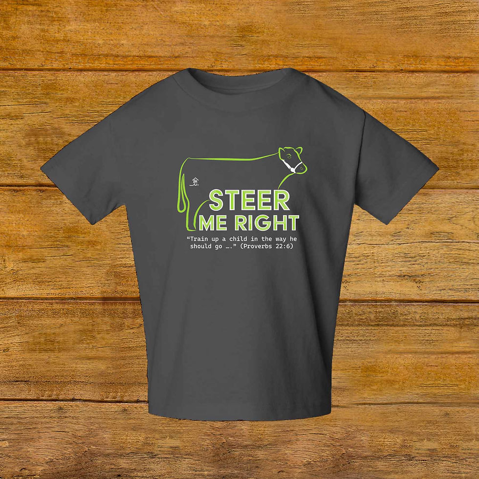 Thumbnail: Toddler T-Shirt | Livestock Show Steer | Apple Green Graphic | Charcoal | Unique Original Design by Boot House Mercantile