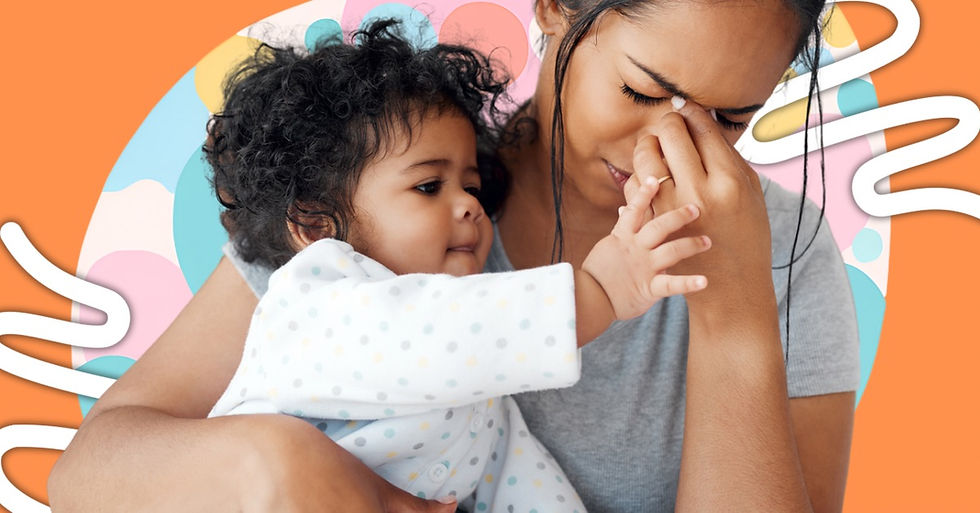 Mum with baby hand on her face
