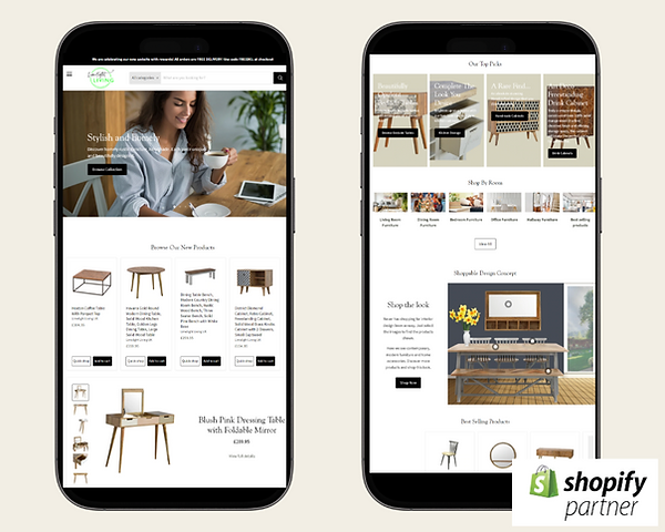 Example of a Bespoke Shopify Store Mobile Friendly View Created by EllGeo Marketing Agency In Abingdon, Oxford, UK.