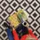 Miniature : Pochoir Bird's Eyes Ikat 12''x12'' de Royal Design Studio